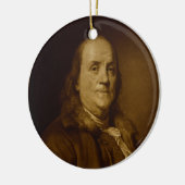 Benjamin Franklin Head en Shoulders Portrait Keramisch Ornament (Links)
