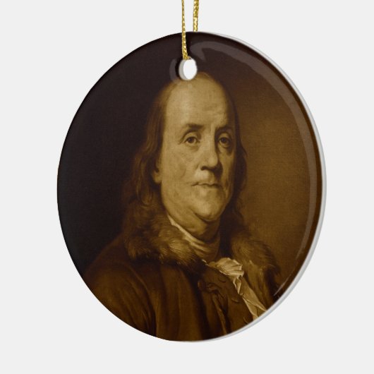 Benjamin Franklin Head en Shoulders Portrait Keramisch Ornament (Links)