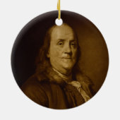 Benjamin Franklin Head en Shoulders Portrait Keramisch Ornament (Achterkant)