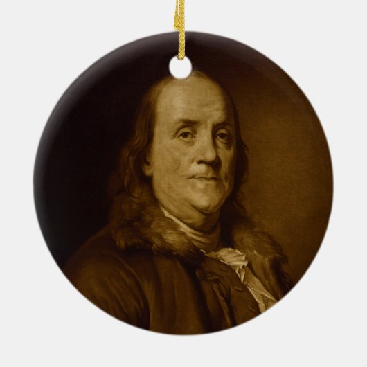 Benjamin Franklin Head en Shoulders Portrait Keramisch Ornament (Achterkant)
