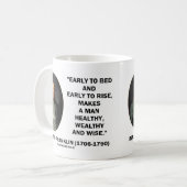 Benjamin Franklin Healthy Wealthy Wise Quote Koffiemok (Voorkant links)