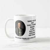 Benjamin Franklin Healthy Wealthy Wise Quote Koffiemok (Links)