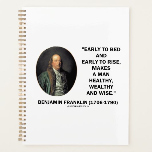 Benjamin Franklin Healthy Wealthy Wise Quote Planner (Voorkant)