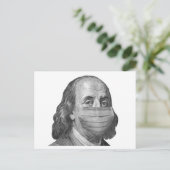 Benjamin Franklin in masker Briefkaart (Staand voorkant)