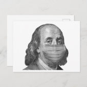 Benjamin Franklin in masker Briefkaart (Voorkant / Achterkant)