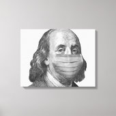 Benjamin Franklin in masker Canvas Afdruk (Voorkant)