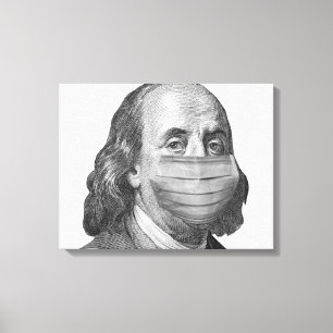 Benjamin Franklin in masker Canvas Afdruk