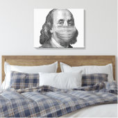 Benjamin Franklin in masker Canvas Afdruk (Insitu (Slaapkamer))