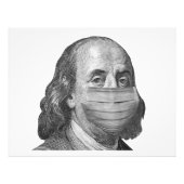 Benjamin Franklin in masker Foto Afdruk (Voorkant)