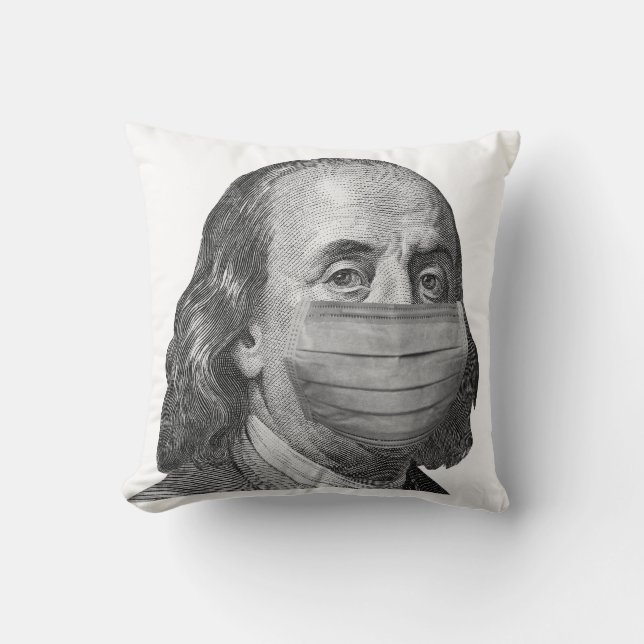 Benjamin Franklin in masker Kussen (Voorkant)