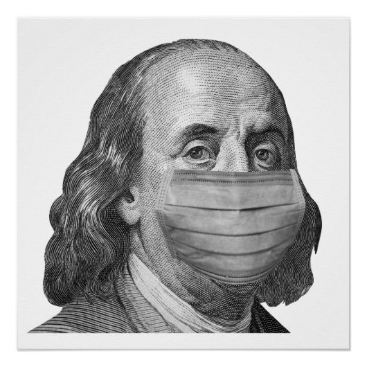 Benjamin Franklin in masker Perfect Poster (Voorkant)