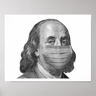 Benjamin Franklin in masker Poster