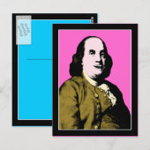 Benjamin Franklin in Pop Art stijl Briefkaart (Voorkant / Achterkant)