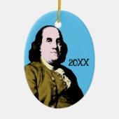 Benjamin Franklin in Pop Art stijl Keramisch Ornament (Voorkant)