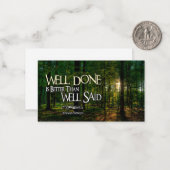 Benjamin Franklin Inspirerend Quote "Goed gedaan" Notitiekaartje (Voorkant / Achterkant in situ)