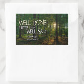 Benjamin Franklin Inspirerend Quote "Goed gedaan" Rechthoekige Sticker (Tas)