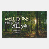 Benjamin Franklin Inspirerend Quote "Goed gedaan" Rechthoekige Sticker (Voorkant)