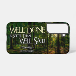 Benjamin Franklin Inspirerend Quote "Goed gedaan" Samsung Galaxy Hoesje