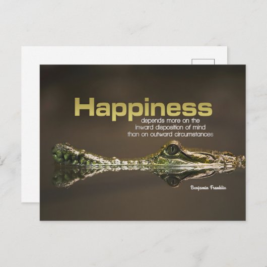 Benjamin Franklin Inspirerend Quote "Happiness" Briefkaart (Voorkant / Achterkant)