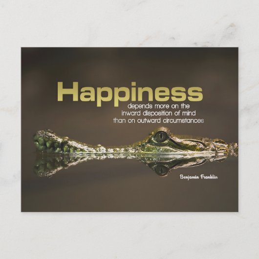 Benjamin Franklin Inspirerend Quote "Happiness" Briefkaart (Voorkant)