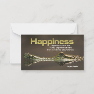 Benjamin Franklin Inspirerend Quote "Happiness" Notitiekaartje