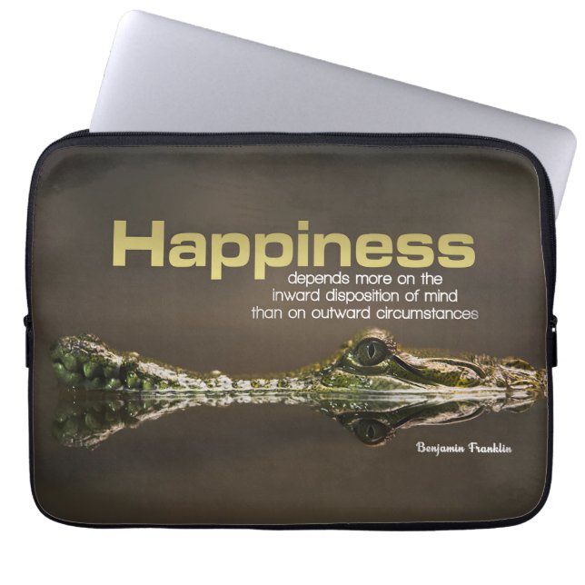 Benjamin Franklin Inspirerend Quote Laptop Sleeve (Voorkant)