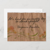 Benjamin Franklin Inspirerend Quote "Lege Tas" Briefkaart (Voorkant / Achterkant)