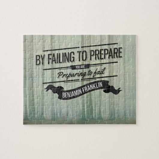 Benjamin Franklin Inspirerend Quote "Prepare" Legpuzzel (Horizontaal)