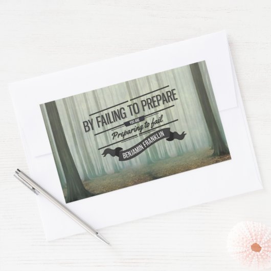 Benjamin Franklin Inspirerend Quote "Prepare" Rechthoekige Sticker (Envelop)