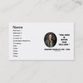 Benjamin Franklin is goed gedaan Visitekaartje (Voorkant)