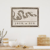 Benjamin Franklin Join of Die Cartoon Print (Keuken)