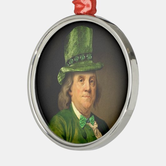 Benjamin Franklin Klover St. Patrick's Dag Metalen Ornament (Links)