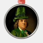 Benjamin Franklin Klover St. Patrick's Dag Metalen Ornament (Voorkant)