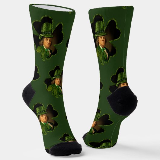 Benjamin Franklin Klover St. Patrick's Dag Sokken (Gebogen)
