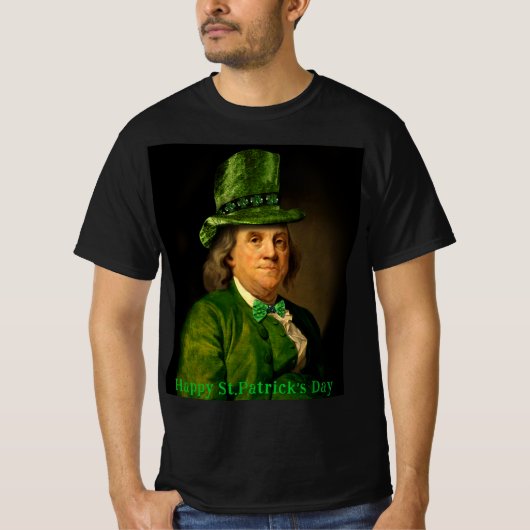 Benjamin Franklin Klover St. Patrick's Dag T-shirt (Voorkant)