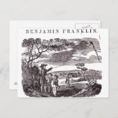 Benjamin Franklin leidt zijn beste experiment Briefkaart (Voorkant / Achterkant)