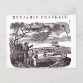 Benjamin Franklin leidt zijn beste experiment Briefkaart (Voorkant)