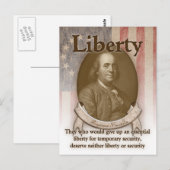 Benjamin Franklin - Liberty Briefkaart (Voorkant / Achterkant)