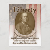 Benjamin Franklin - Liberty Briefkaart (Voorkant)