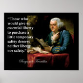 Benjamin Franklin Liberty Freedom Quote print (Voorkant)