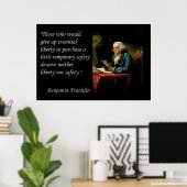 Benjamin Franklin Liberty Freedom Quote print (Thuiskantoor)