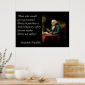 Benjamin Franklin Liberty Freedom Quote print (Keuken)
