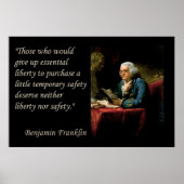 Benjamin Franklin Liberty Freedom Quote print (Voorkant)