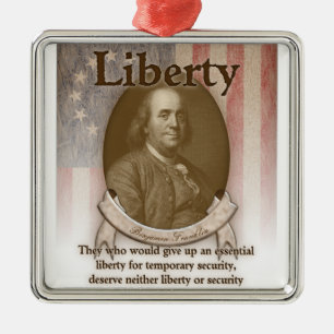Benjamin Franklin - Liberty Metalen Ornament