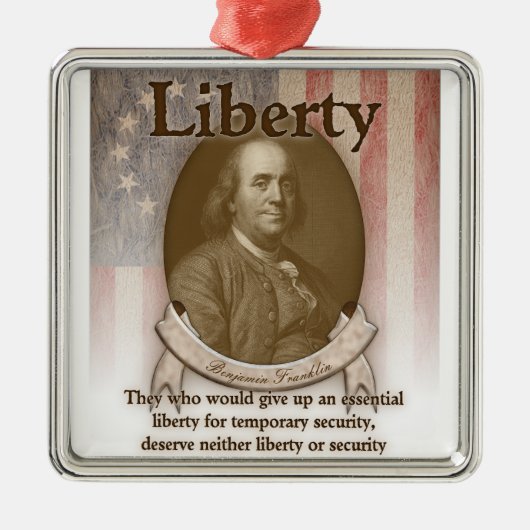 Benjamin Franklin - Liberty Metalen Ornament (Voorkant)