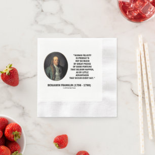 Benjamin Franklin Menselijk Geluk Voordelen Citaat Servet