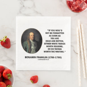 Benjamin Franklin Niet Vergeten Lezen Schrijven Servet