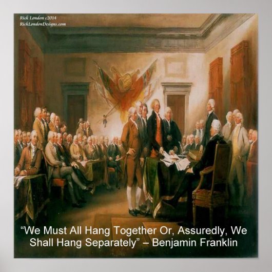 Benjamin Franklin & onafhankelijkheidsverklaring Poster (Voorkant)