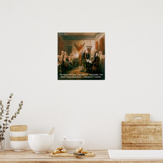 Benjamin Franklin & onafhankelijkheidsverklaring Poster (Keuken)