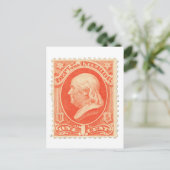 Benjamin Franklin One Cent US Postzegel Briefkaart (Staand voorkant)